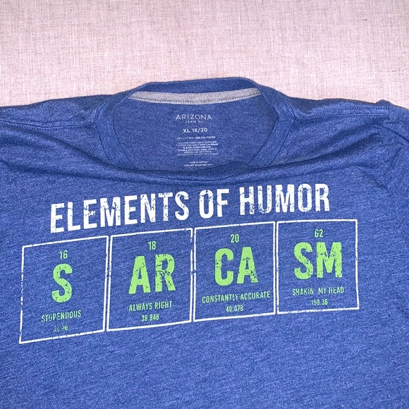 Arizona Blue Periodic Nerd Humor Tee Youth XL - Picture 2 of 3